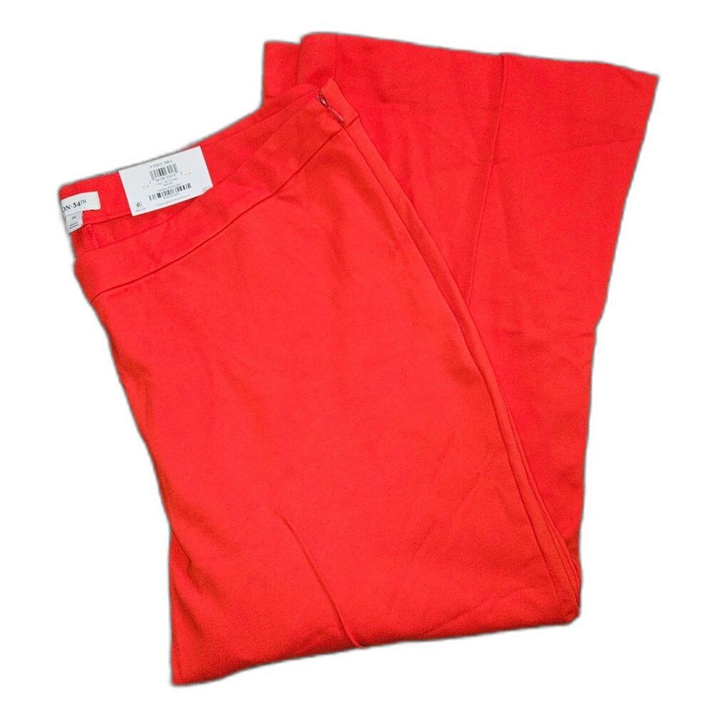 On 34th Bright Red Slacks Kick Flare Ankle Size 3X NWT